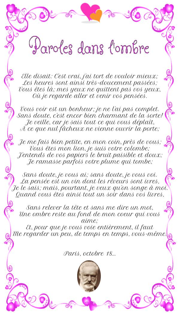 Paroles dans l’ombre – Victor Hugo