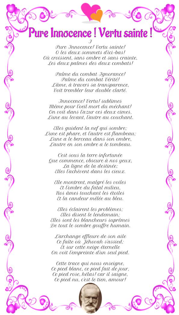 Pure Innocence ! Vertu sainte ! Victor Hugo