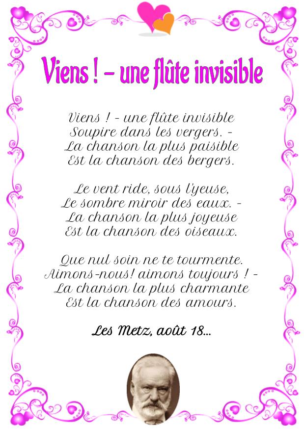 Viens ! Une flûte invisible de Victor Hugo
