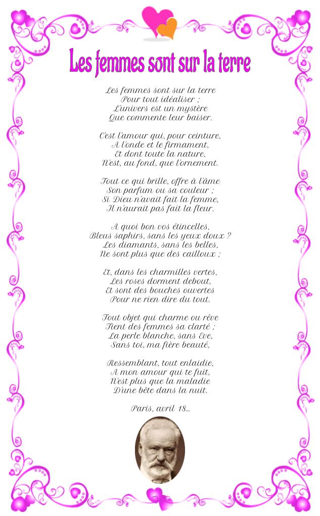 Les femmes sont sur la terre – Victor Hugo