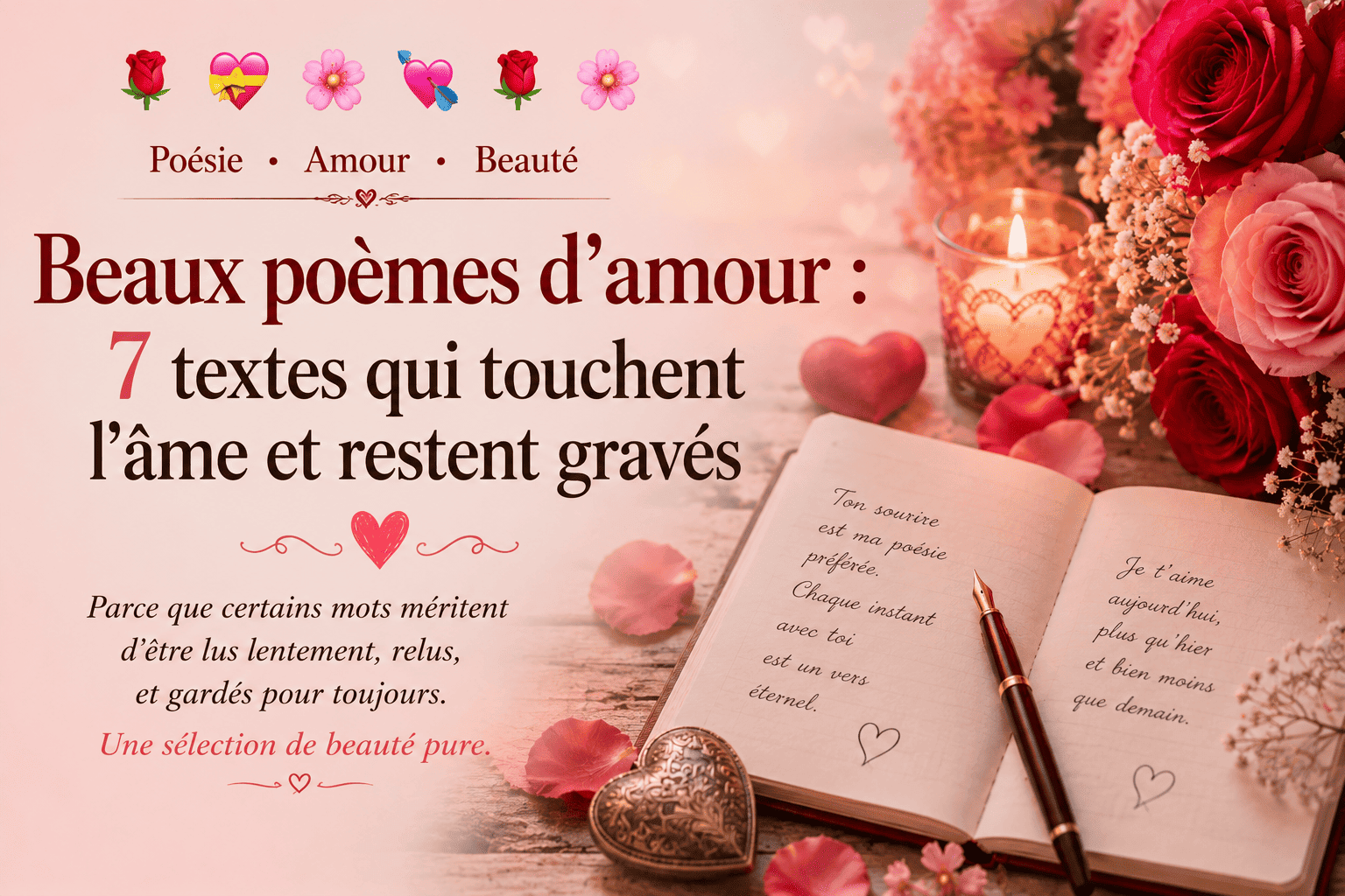 Les plus beaux poèmes d’amour qui touchent l’âme et restent gravés